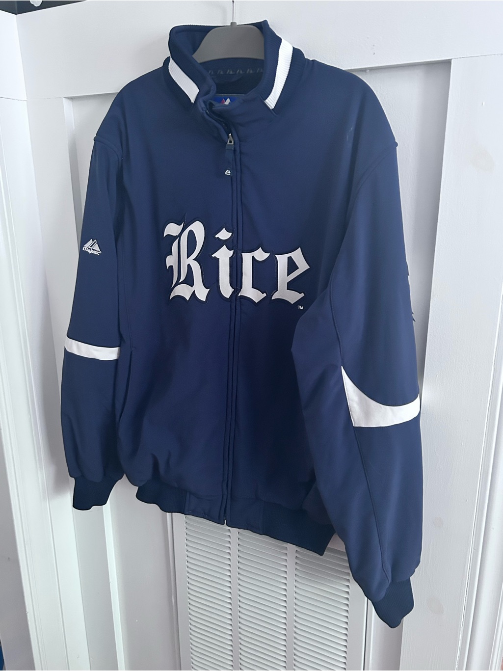 Majestic Rice Owls Blue Full Zip Track Jacket Xl Collegiate Team Jacket